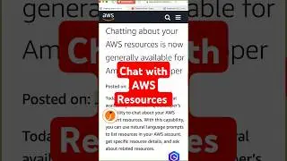 Chat with your #AWS Resources #generativeai