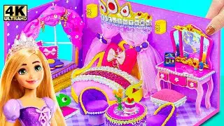 DIY Disney Princess Rapunzel Purple Bedroom with Royal Bed, Luxury Makeup Set ❤️ DIY Miniature House