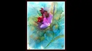 Alcohol Ink Flower using canned Air Demo | Easy to Do