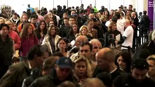 Large Anonymous City Crowd Slow Motion 3. Stock Footage