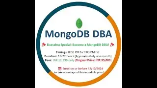 MongoDB DBA Online Training Only @12999 Rs - New batch starting on 12/Oct/2024