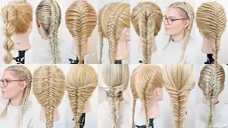 How To Fishtail Braid - 15 Different Ways For Beginners! EASY Summer Hairstyles (FULL TALK THROUGH)