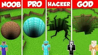 ROUND TUNNEL BASE HOUSE BUILD CHALLENGE - Minecraft Battle: NOOB vs PRO vs HACKER vs GOD / Animation