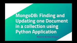 MongoDB: Finding and Updating one Document in a collection using Python Application