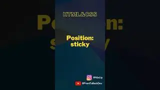 Use position sticky to stick any element. #shorts #youtubeshorts #position #sticky #css #csstricks