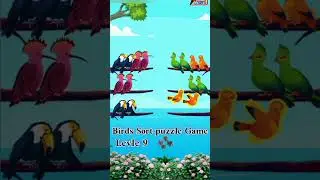 Bird Sort Color Puzzle Game levle 9//Puzzle short game//bird sort puzzle short game video