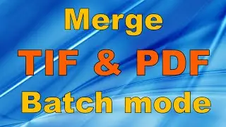 How to merge a lot of TIF and PDF files in the Batch mode.