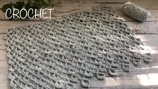 How to Crochet Lacy Stitch for Shawl, Wrap, Scarf, Curtains, etc. VERY EASY. Crochet Video Tutorial