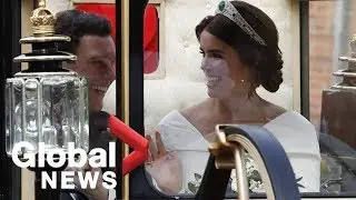 Princess Eugenie, Jack Brooksbank depart wedding by carriage