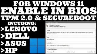 How to enable TPM in BIOS HP/Dell | Secure boot Enable in BIOS | Dell Secure Boot Enable | 2021