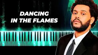 The Weeknd - Dancing In The Flames - piano karaoke instrumental cover