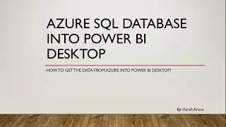 Azure SQL database into power bi desktop