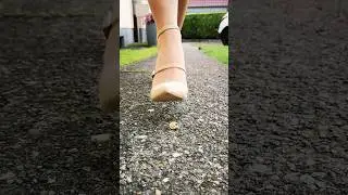 Crushing empty snail shell with Stiletto High Heels 