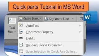 what is Quick Parts in Microsoft Word |Quick Parts tutorial in Word| How to use Quick Parts in Word