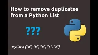 Remove duplicates from a Python List