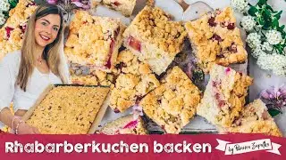 Rhabarberkuchen mit Streuseln vom Blech nach Omas Rezept