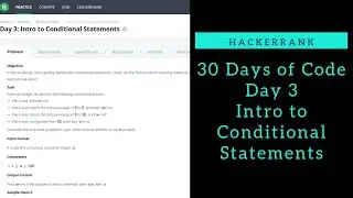 Intro to conditional statements || HackerRank || Day 03 || Python