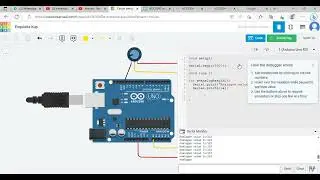 Analogue to Digital Conversion ADC by using potentiometer with arduino uno r3 in tinkercad