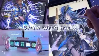 ✨ Draw with me !! ✧ Clorinde fanart + pulls 【Procreate】 || Times Gate unboxing