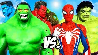 SPIDERMAN & BIG HULK vs Hulk Army 2099 - Blue Hulk - Hell Hulk | Super Epic Battle - KjraGaming