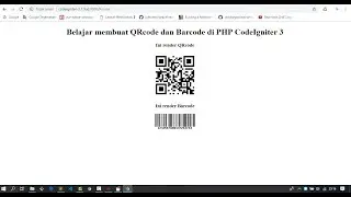 Tutorial CodeIgniter 3 Create a QR CODE and Barcode Using a Database