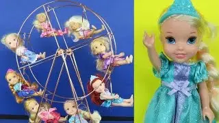 FERRIS WHEEL! ELSA & ANNA toddlers at FAIR! Amusement Park, Cotton Candy!