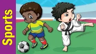 Learn Sports Names for Kids | Video Flash Cards | Kindergarten, Preschool & ESL | Fun Kids English