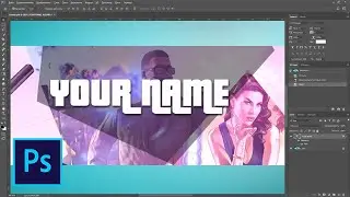 Как поменять текст на шапке для ютуб канала в фотошопе