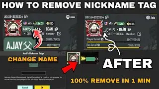 HOW TO CHANGE NICKNAME BADGE NAME PUBG BGMI || HOW TO REMOVE NICKNAME TAG IN PUBG BGMI