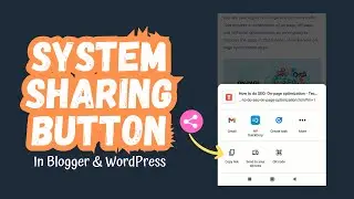 Add Floating System Social Share button in Blogger  & Wordpress⚡