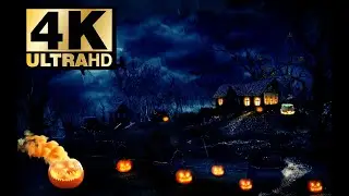 Halloween Atmosphere. Spooky Villages, Magical, Enchanting,Dark, Night Rain