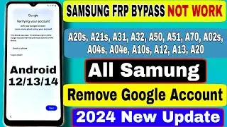 2024 Method:- Samsung A02s/A04s/A04e/A10s/A12/A13/A20/A20s/A70/A50/A32/A21s FRP BYpass | No Tool -PC