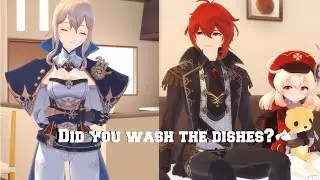 Did you wash the dishes? | Jean, diluc & klee | MMD Genshin Impact