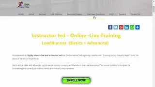 Performance Testing Using LoadRunner (Advanced + Basics) - Regular Online Sessions