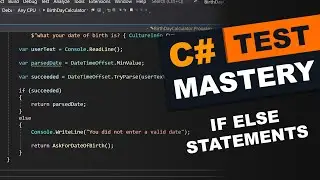 TEST: If Else Statements - C# Mastery Course