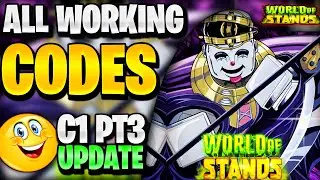 🔥*NEW* All Working CHAPTER 1 PART 3 UPDATE CODES FOR WORLD OF STANDS! ROBLOX WORLD OF STANDS CODES