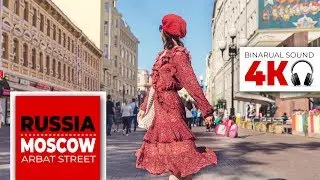 Moscow 4k, Russia - Walking tour - Arbat street