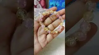 #Sujinish97 💞 Pinky bracelet ..#diy #beadedbracelet #handcraft #braceletmaking #beads #handmadebeads