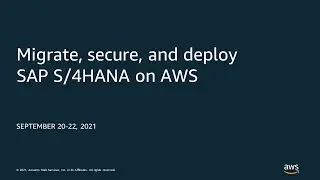 Architect and deploy S/4HANA on AWS - AWS Virtual Workshop