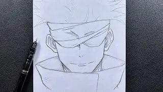 Anime sketch | how to draw gojo satoru from the movie - step-by-step