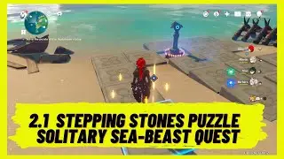 Genshin Impact 2.1 - Stepping Stones Puzzle Solution during the Quest Solitary Sea Beast - Watatsumi