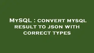 MySQL : convert mysql result to json with correct types