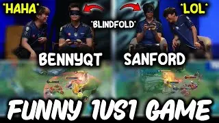 LOL!😂 LIQUID ECHO SANFORD AND BENNYQT 1v1 GAME BUT WITH BLINDFOLD...