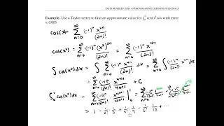 Taylor Series and Approximating Definite Integrals