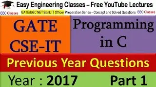 C/C++ Programming for GATE Exam - Questions on Pointer to Integer and Character Array