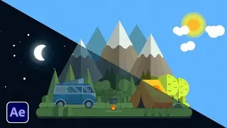 Day To Night Cycle 2D Animation in After Effects | Tutorial