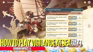 How To Play Vigilance At Sea Day 1 Event Guide | Billowing Waves, Tranquil Waters | Genshin Impact