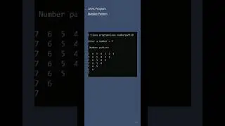 Number Pattern In Java | Part 9 #shorts#study#javapattern#codingshortvideo #javatutorialforbeginners