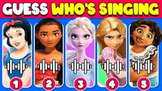 Guess Who's Singing 🎤🎙️🎶| Disney Song Quiz Challenge | Snow White, Moana, Elsa, Rapunzel, Mirabel