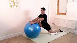 Quadriceps and psoas stretch using ball (110)